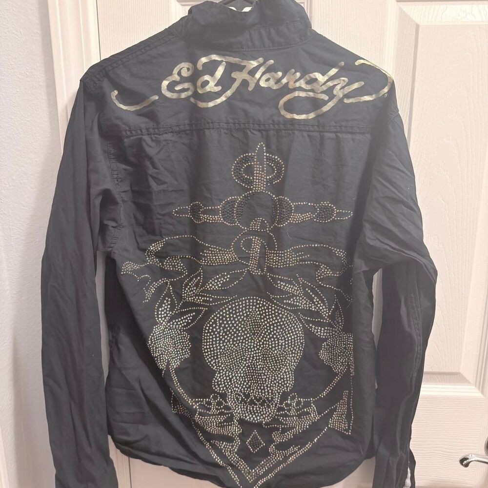 Ed-hardy Men's Black and Navy Shirt